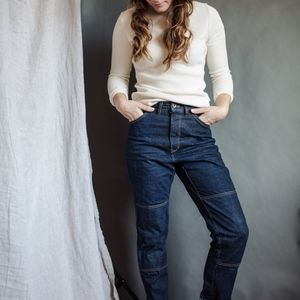 Gamine workwear high waisted jeans